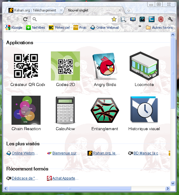 Théme Rahan pour Google Chrome